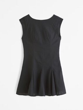 Abercrombie & Fitch Black Sleeveless Fit-and-Flare Dress